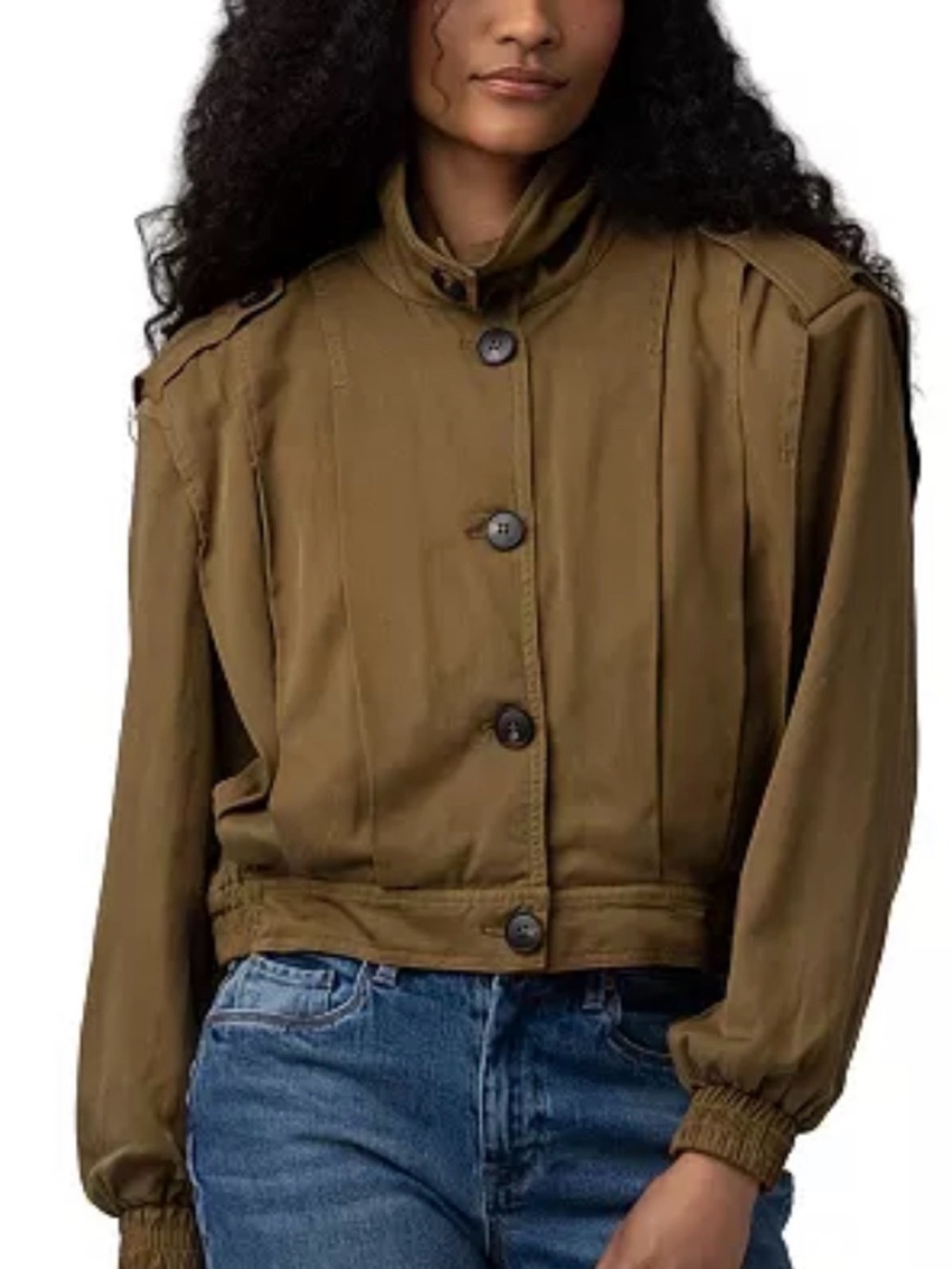 Blank NYC Olive Green Bomber Jacket